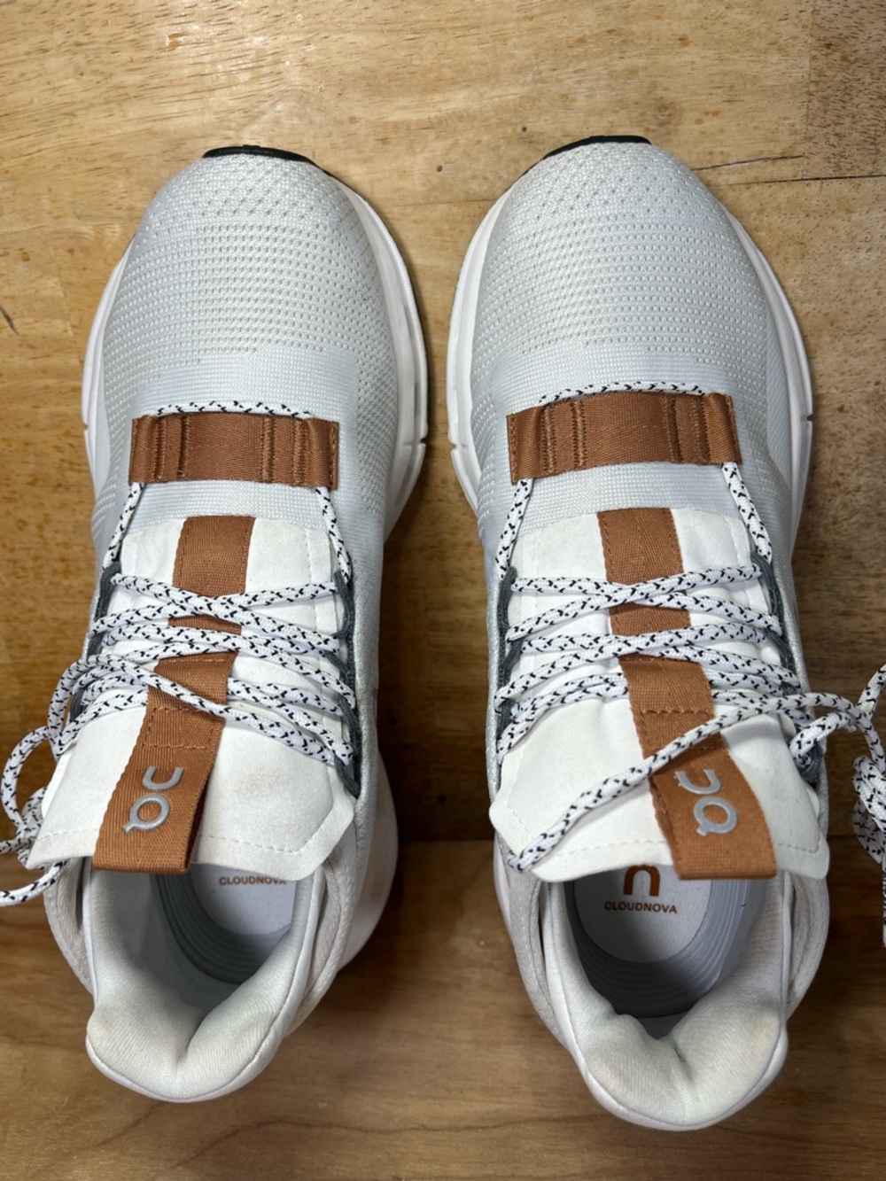 On CloudNova REFLECTIVE Women Size 7 Running Shoes Sneakers White Pearl Brown - Picture 7 of 12
